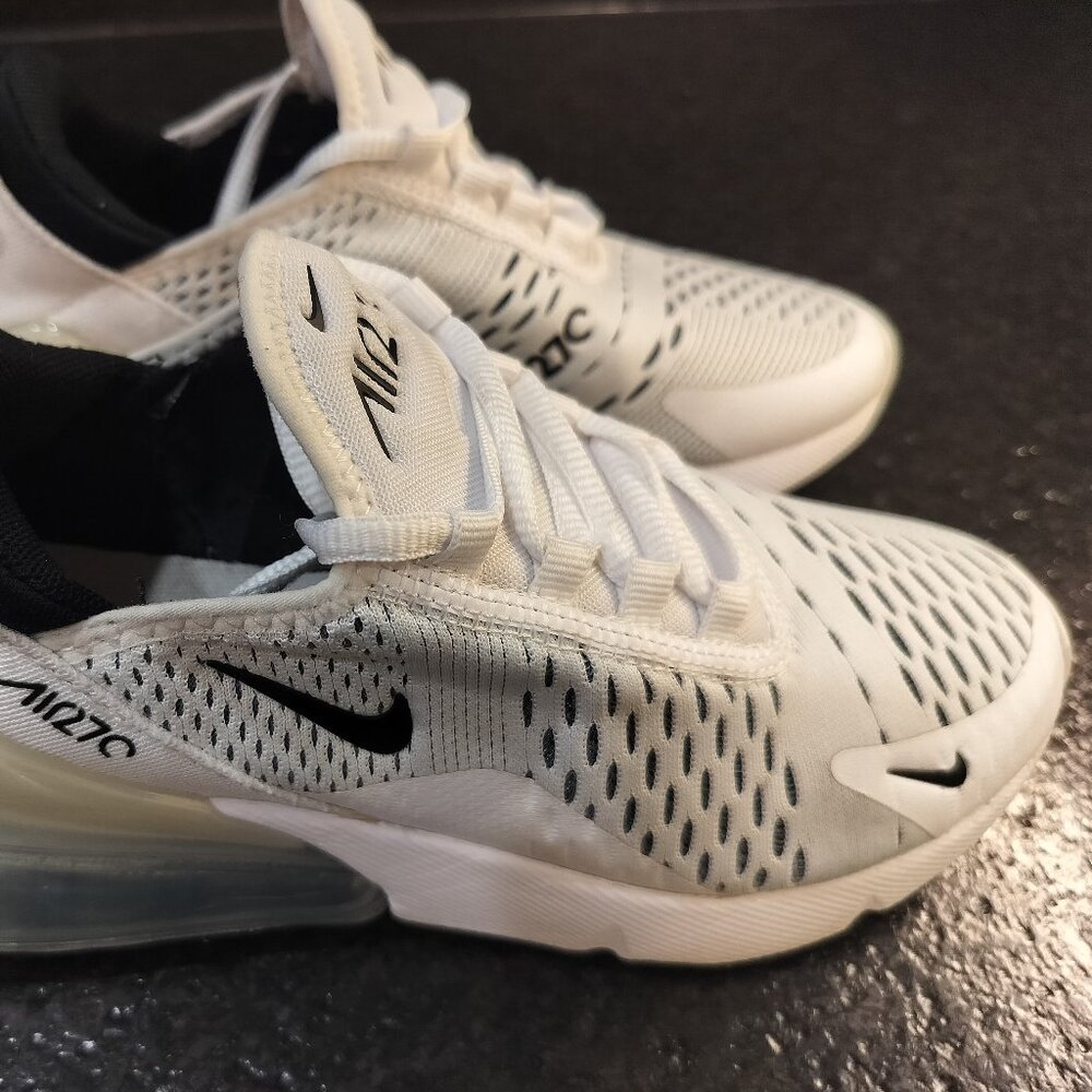 Nike Air Max 270 Womens AH6789-100 White Black Mesh Shoes US 6